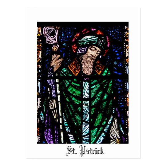 St. Patrick Stained Glass Postcard