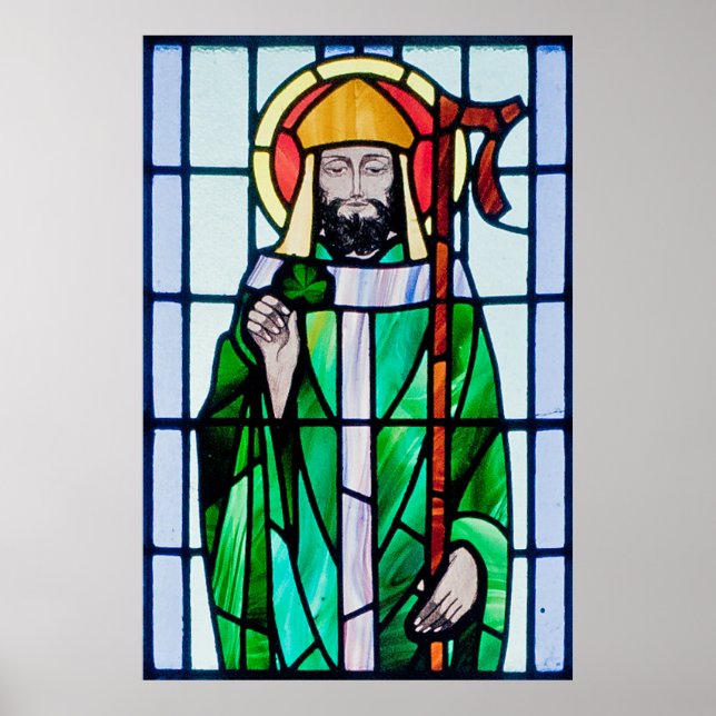 st patrick stained glass window poster (Front)