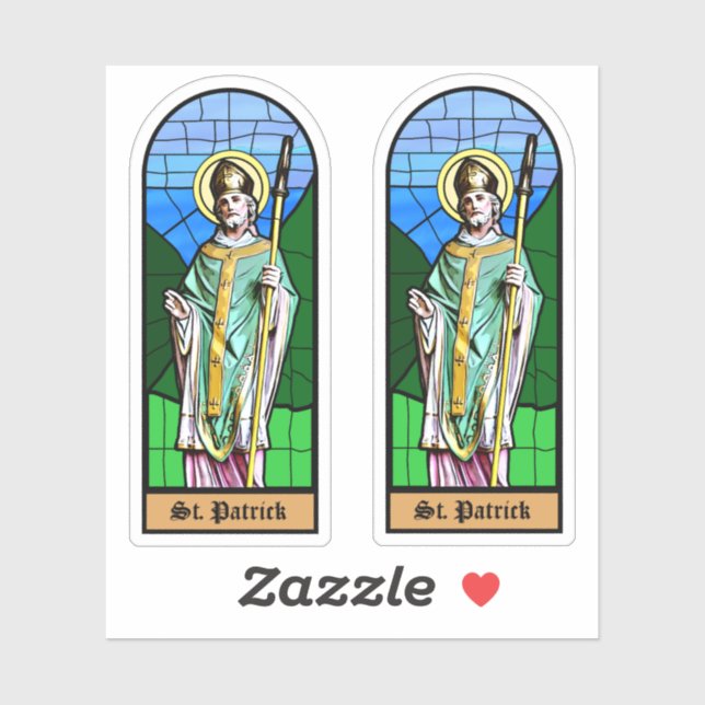 St. Patrick Statue Custom-Cut Vinyl Sticker (Sheet)