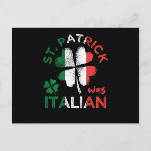 St. Patrick War Italian Flag Shamrock Postcard