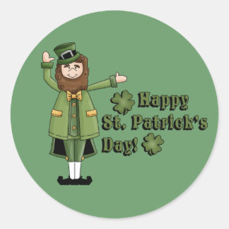 St Patrick Wishes You A Happy St Pats Day Classic Round Sticker