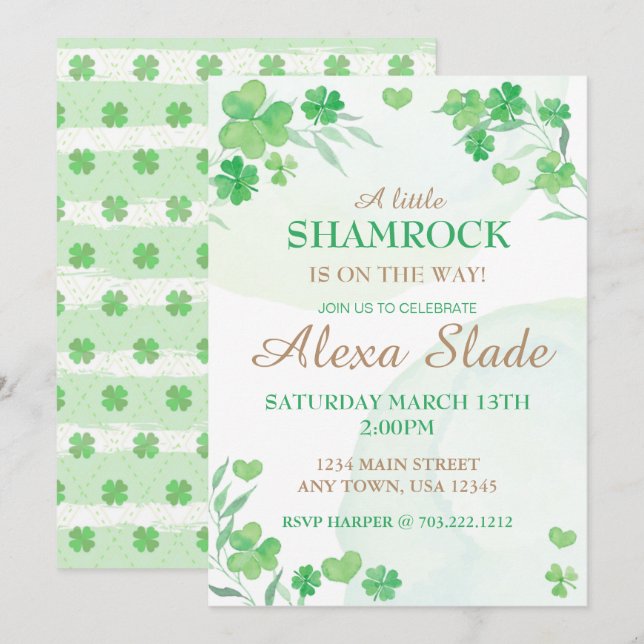 St. Patrick's Baby Shower Invitation (Front/Back)
