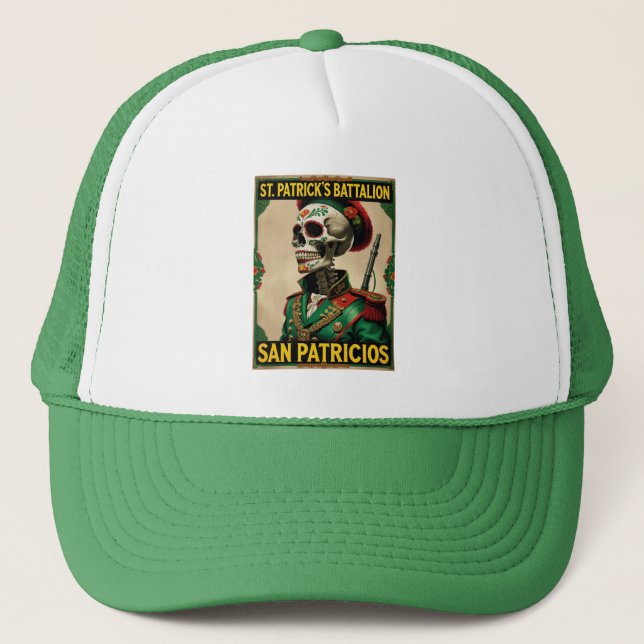St Patricks Battalion San Patricios Irish Mexican Trucker Hat (Front)