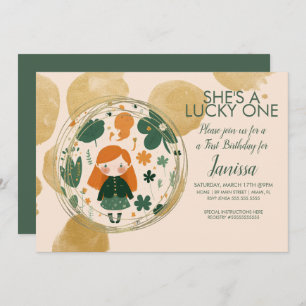 St. Patricks Birthday Girl Shamrock Any Age  Invitation