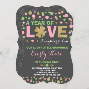 St. Patrick's Birthday Invitation Little Shamrock