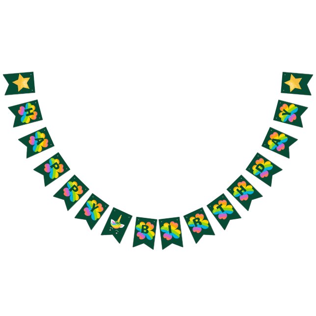 St. Patrick's Birthday Rainbow Clover Green Irish Bunting (All)