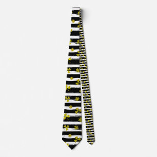 st patricks black white clover tie