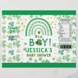 St Patrick's Boy Baby Shower Chip Bag Wrapper