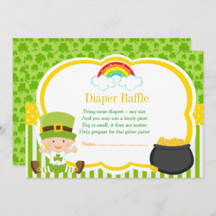 St Patricks Boy Baby Shower Diaper Raffle Invitation