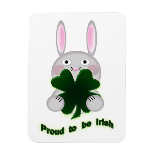 St. Patricks Bunny Proud to be Irish Shamrock Magnet