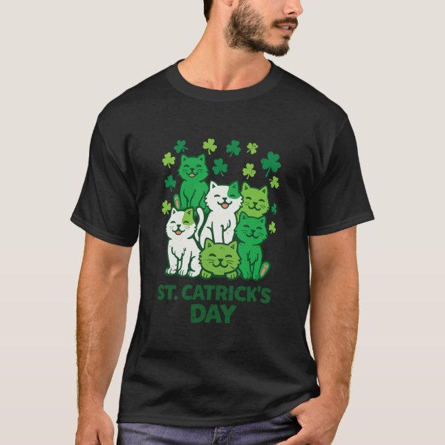 St Patricks Catricks Day Cats Funny Long Sleeve T-Shirt (Front)