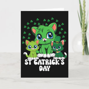 St Patricks Catricks Day Cats Green Saint Pattys Card