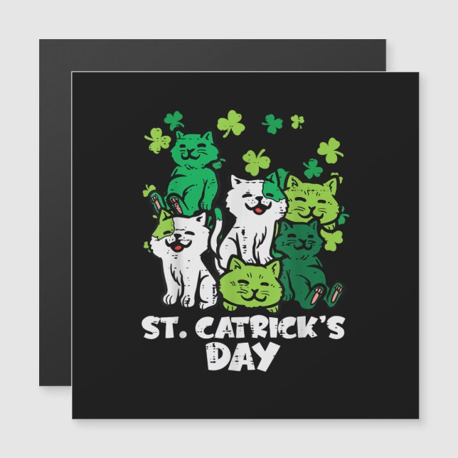 St Patricks Catricks Day Cats Saint Pattys (Front/Back)