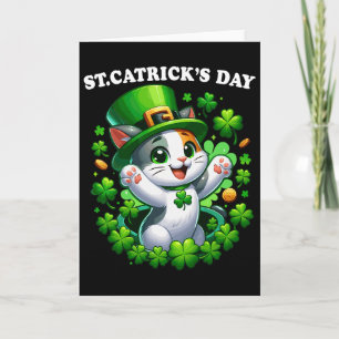St Patricks Catricks Day Cats Saint Pattys Cat Lov Card
