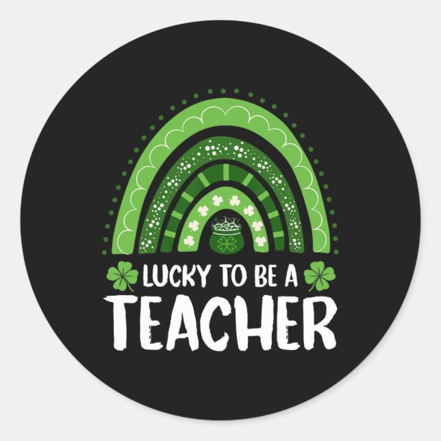 St Patricks Catricks Day Cats Saint Pattys Cat Lov Classic Round Sticker (Front)