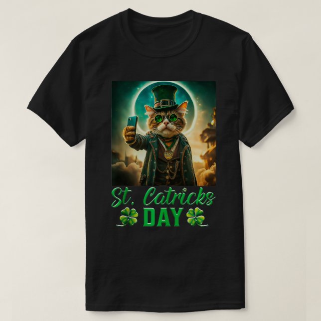 St Patricks Catricks Day Cats Saint Pattys Day  T-Shirt (Design Front)