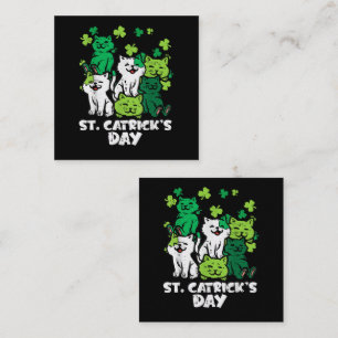 St Patricks Catricks Day Cats Saint Pattys Enclosure Card