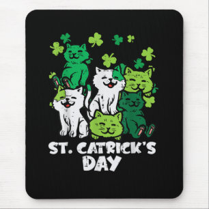 St Patricks Catricks Day Cats Saint Pattys Mouse Mat