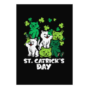 St Patricks Catricks Day Cats Saint Pattys Photo Print