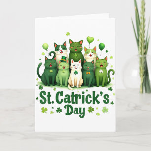 St Patricks Catricks Day Cats Saint Pattys Women G Card
