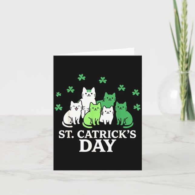 St patricks catricks day funny cats  card (Front)