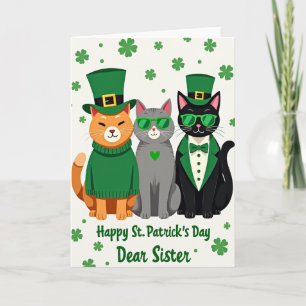 St Patricks Cats Sister Card