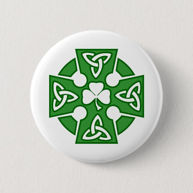 St Patrick's Celtic cross 6 Cm Round Badge (Front)