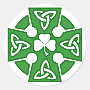 St Patrick's Celtic cross Classic Round Sticker