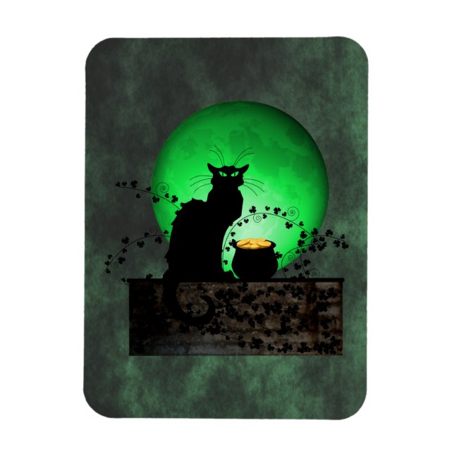 St. Patrick's Chat Noir Magnet (Vertical)