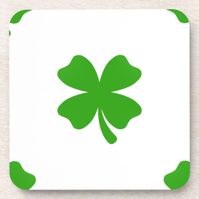 st patricks clover emoji coaster (Front)