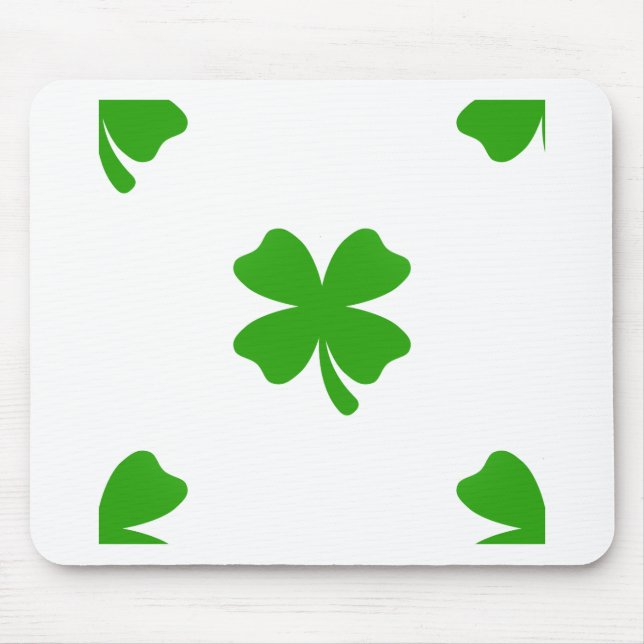 st patricks clover emoji mouse mat (Front)