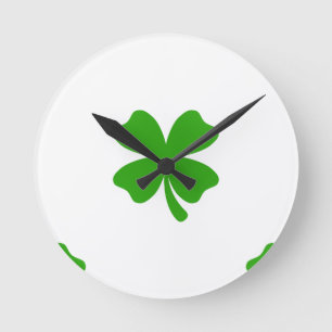 st patricks clover emoji round clock