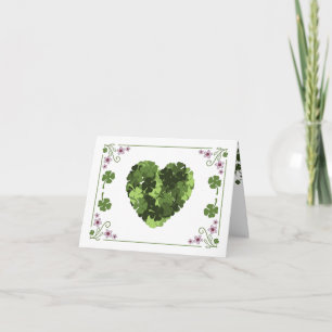 St. Patrick's Clover Heart Holiday Card
