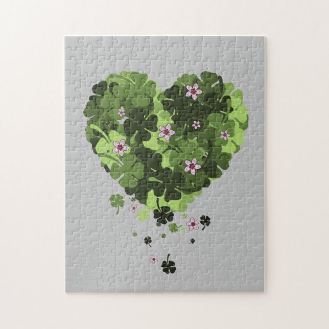 St. Patrick's Clover Heart Jigsaw Puzzle (Vertical)