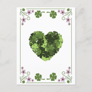 St. Patrick's Clover Heart Postcard