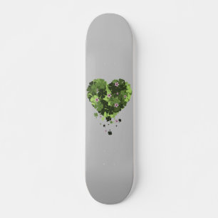 St. Patrick's Clover Heart Skateboard