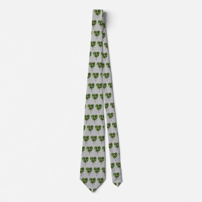 St. Patrick's Clover Heart  Tie (Front)