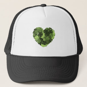 St. Patrick's Clover Heart Trucker Hat