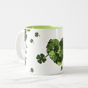 St. Patrick's Clover Heart Two-Tone Coffee Mug