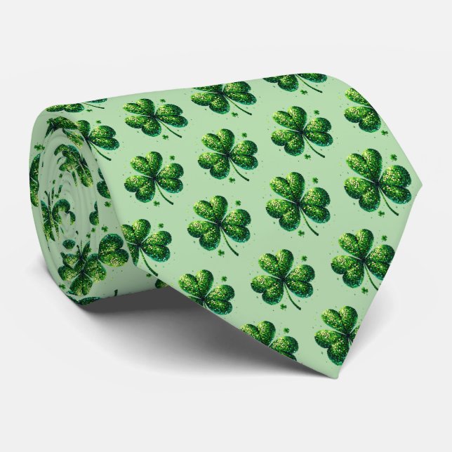 St. Patrick's Clover Men's Tie (Rolled)