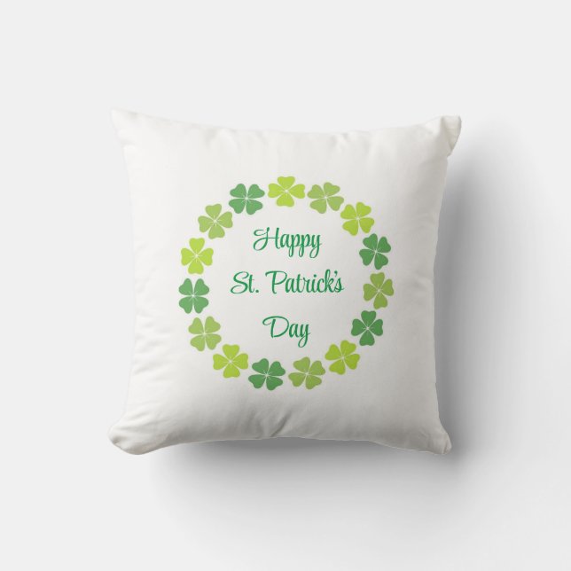 St. Patrick's Clover Pillow (Front)