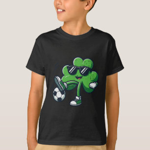 St Patricks Clover Soccer Saint Pattys Football Bo T-Shirt