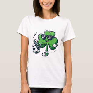 St Patricks Clover Soccer Saint Pattys Footll Boys T-Shirt