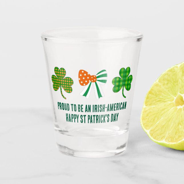 St Patricks Coquette Shamrock Personalised Shot Glass (Front)