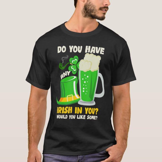 St Patrick's Day 0 Irish 100 Drunk Funny Drinking  T-Shirt (Front)