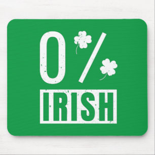 St Patrick's Day 0% Irish Four Leaf Clover Mouse Mat