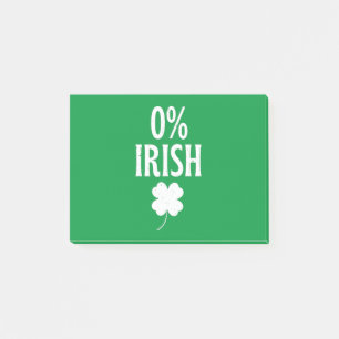 St Patrick's Day 0% Irish Post-it Notes