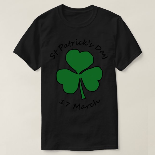 St Patricks Day 17 March Shamrock T-Shirt (Design Front)