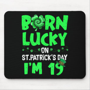 St Patricks Day 19th Birthday Boy Girl 19 Years Ol Mouse Mat