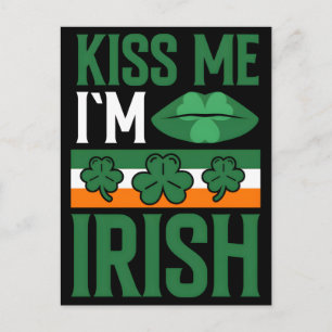 St. Patricks Day 2026: Kiss Me I’m Irish, Emerald Holiday Postcard